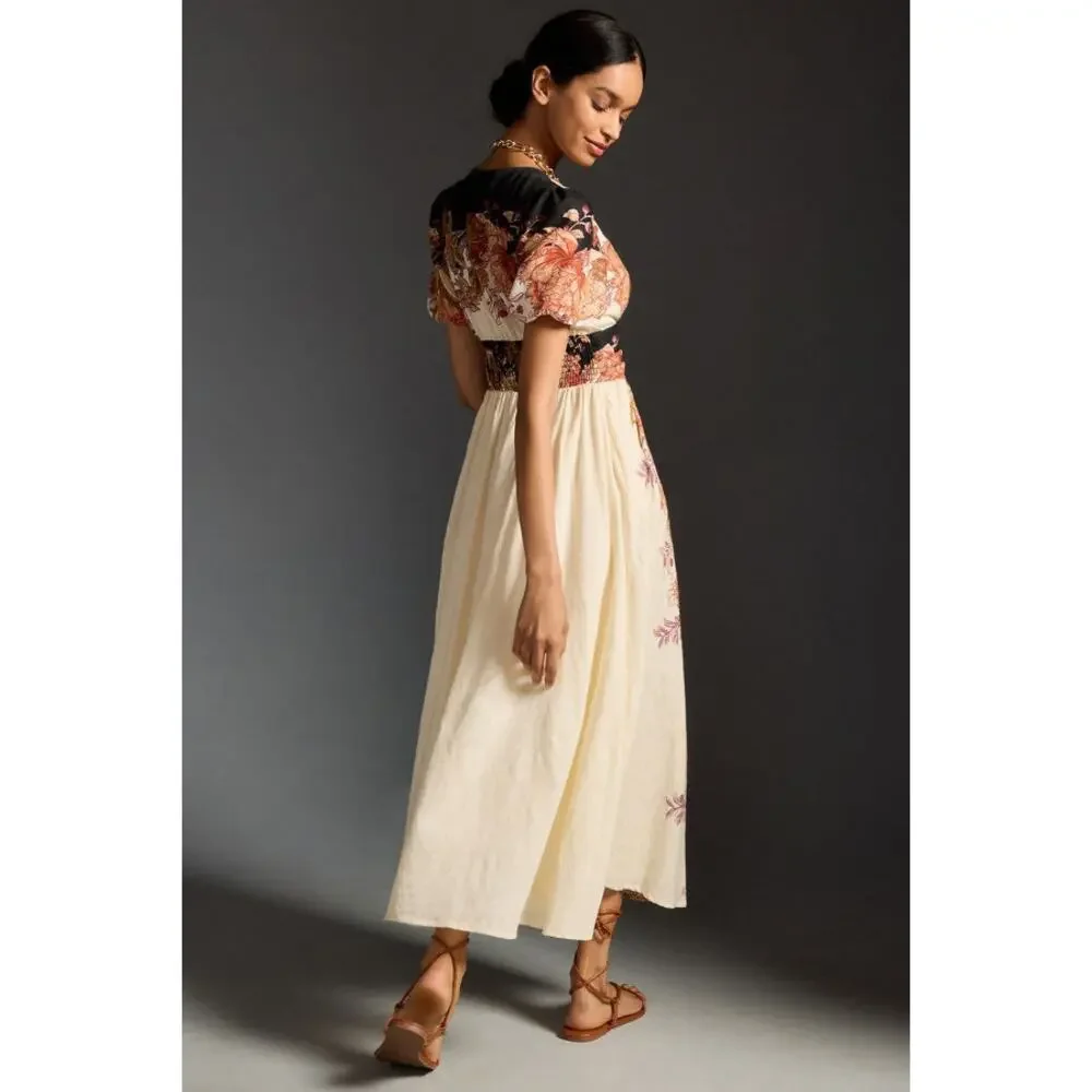 Anthropologie Katerina Floral Button-Front Dress Small - Picture 2 of 5